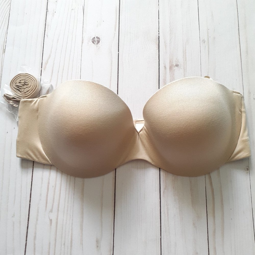 NEW Maidenform Custom Lift Strapless Underwire Bra 09417 Beige Size 36C